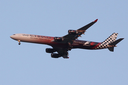 Etihad Airways A340-600 A6-EHJ in a Formula 1 promotional livery