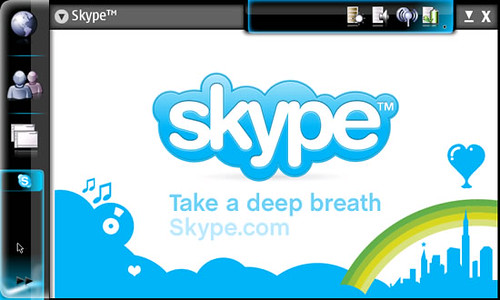 Skype startup screen on the Nokia N800