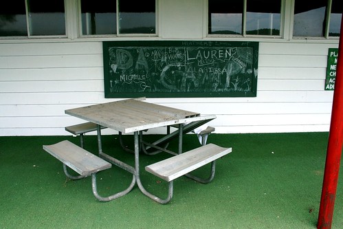 Untouched chalkboard at children's play area