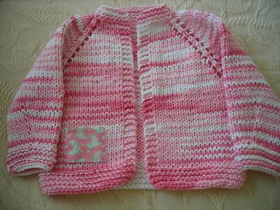 Pink and White Baby Sweater