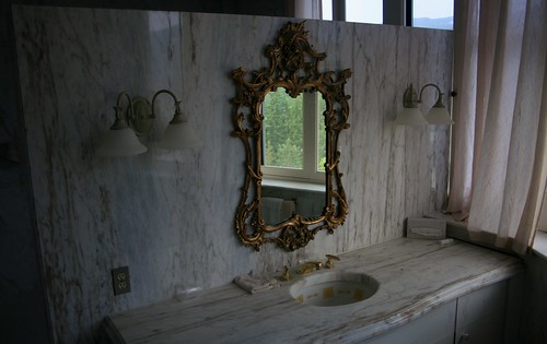 Ornate mirror and sink in Presidential Suite