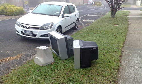 CRT televisions dumped on the nature strip