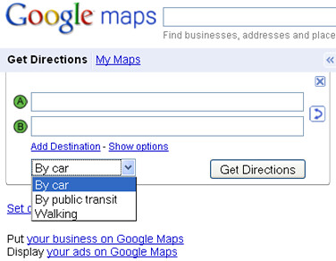 Google Maps directions