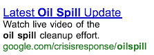 gulf oil spill ad on google by google