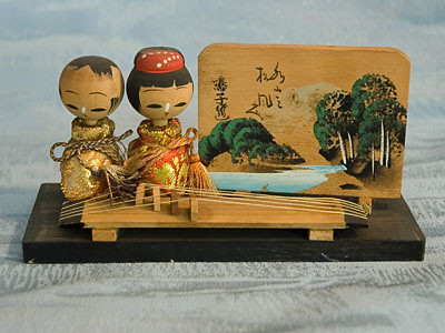 Kokeshi Japanese Wooden Doll Set - Koto Figurines