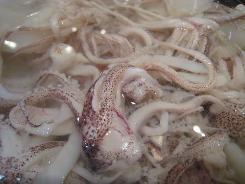 Grilled squid with tamarind orange mint sauce - before cooking