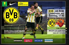 Screenshot "www.bvb.de" (Borussia Dortmund)