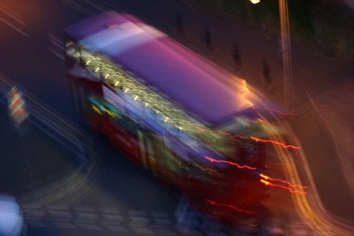 London Red Bus Electrified by Lights