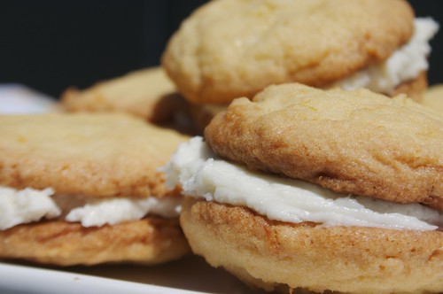 lemon cookies with cream cheese frosting inside