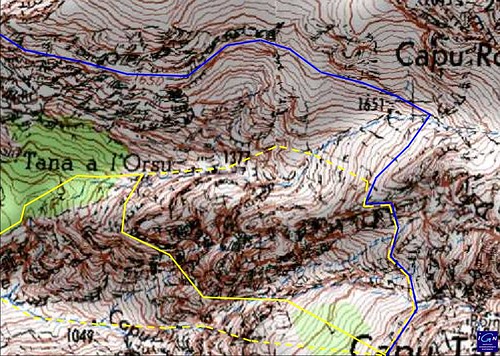  Carte au 1/4000ème de la partie Sud de la vire de Scaffone