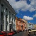 Coloured houses along St Petersburg's canal