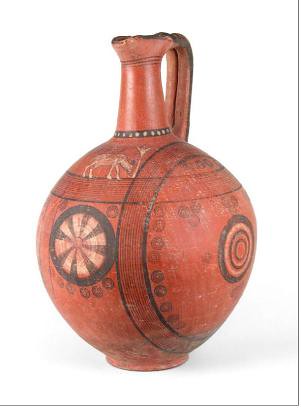 A Cypriot Painted Terracotta Oinochoe
