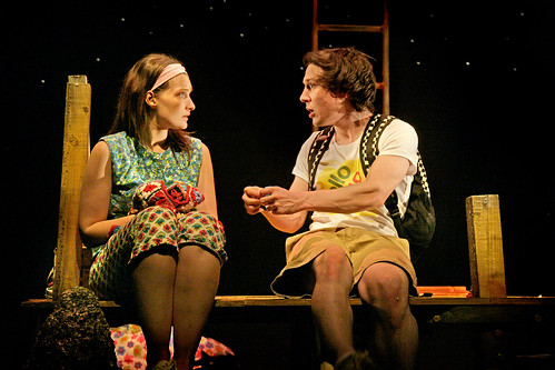 Ashley Smith as Kellyanne and Scott Turnbull as Ashmol in Catherine Wheel's award-winning production of Pobby and Dingan. Photo © Douglas McBride