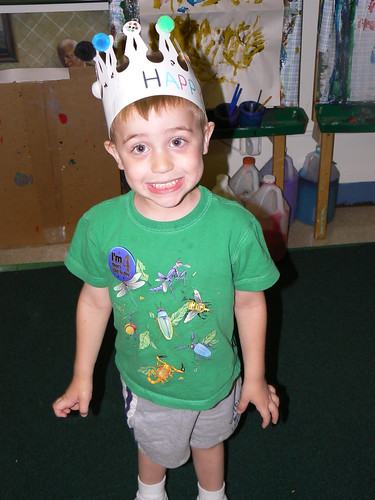 CHEESE! The B-day boy on his last day of daycare EVER