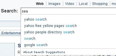 Yahoo Search Suggestions