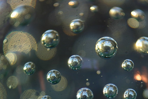 Silver/Blue Bubbles on the Glass Ball