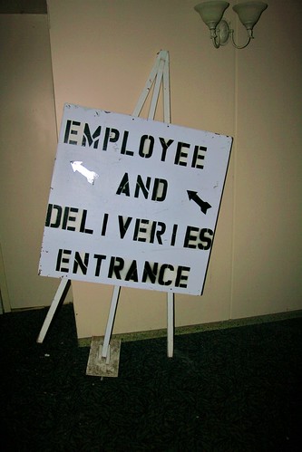 Employee and deliveries entrance sign