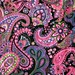 Pink Black Paisley by Annie Butterfly