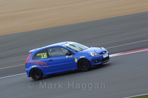 Harry Gooding in the BRSCC Fiesta Junior Championship at Silverstone, April 2016