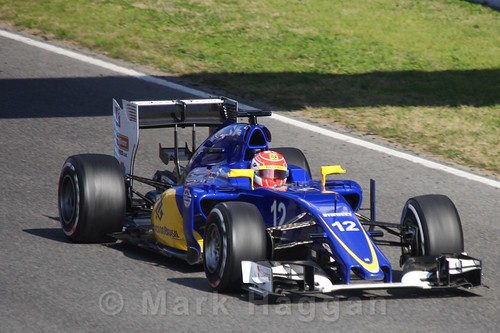 Felipe Nasr in the Sauber in Formula One Winter Testing 2016