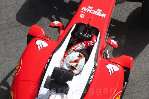Sebastian Vettel in his Ferrari in Formula One Winter Testing 2016