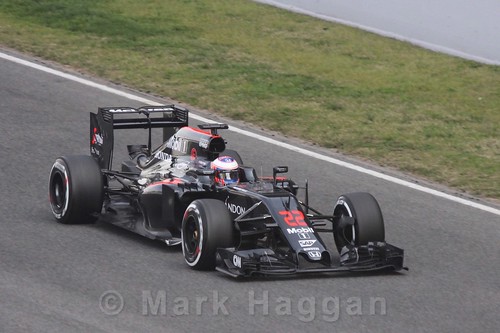 Jenson Button in his McLaren during Formula One Winter Testing 2016