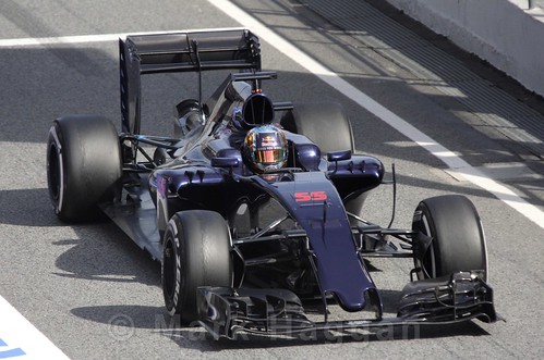 Carlos Sainz Jr in his Toro Rosso during Formula One Winter Testing 2016