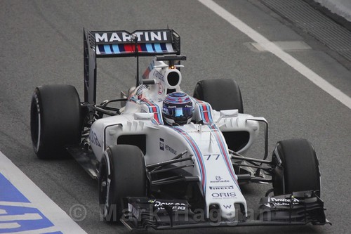 Valtteri Bottas in his Williams during Formula One Winter Testing 2016