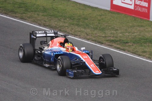Rio Haryanto in his Manor car during Formula One Winter Testing 2016