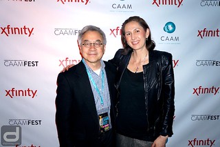 CAAMFest 2016 Launch Party at Mercer | Executive Director Stephen Gong with Dig In Magazine Editor-in-Chief Cindy Maram
