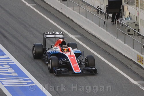 Pascal Wehrlein in his Manor car during Formula One Winter Testing 2016