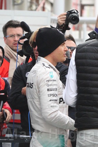 Nico Rosberg interviewed during Formula One Winter Testing 2016