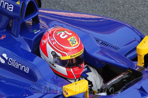Felipe Nasr in his Sauber during Formula One Winter Testing 2016
