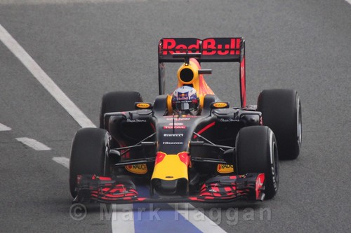 Daniel Ricciardo in the Red Bull during Formula One Winter Testing 2016