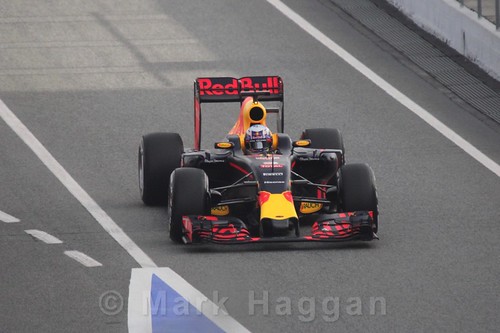 Daniel Ricciardo in the Red Bull during Formula One Winter Testing 2016