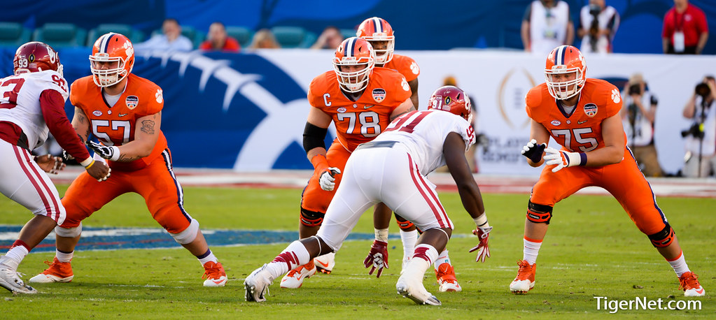 Clemson Football Photo of Jay Guillermo and Mitch Hyatt and Eric MacLain