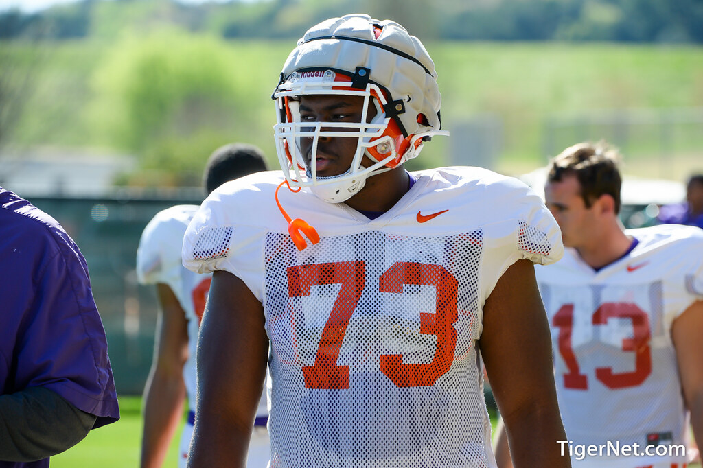 Clemson Football Photo of Tremayne Anchrum and practice