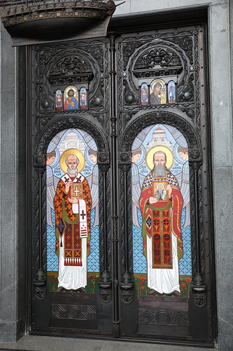 The Western Gate. St. Nicholas and st. John of Kronstadt