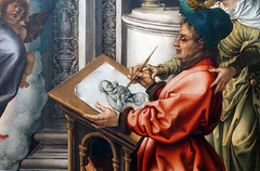 Gossaert, Saint Luke Painting the Madonna (detail)