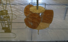 Duchamp, The Large Glass, detail with necktie, rollers and  Louis XV chassis