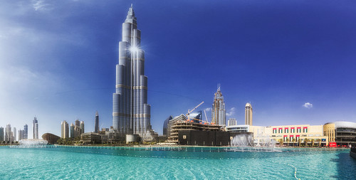 Dubai Fountains - Day Panorama