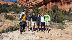 Fred, Laura, Kevin, Suzy, Anne & Chris hiking outside Sedona