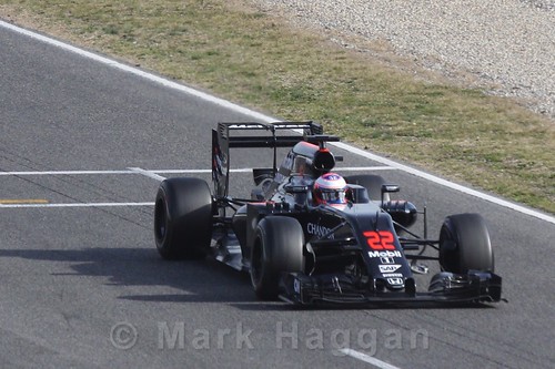 Jenson Button in his McLaren during Formula One Winter Testing 2016