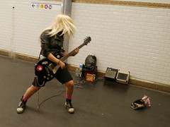 Metal girl in the parisian metro