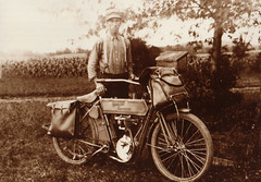 Motorcyclist, Perhaps Delivering Mail