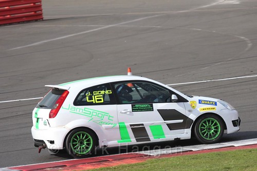 Jamie Going in the BRSCC Fiesta Championship at Silverstone, April 2016