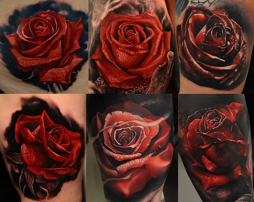 realistic red rose tattoo paisley - a photo on Flickriver