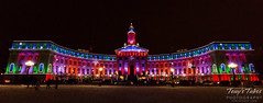 The Denver City and County Building Lit up for Christmas