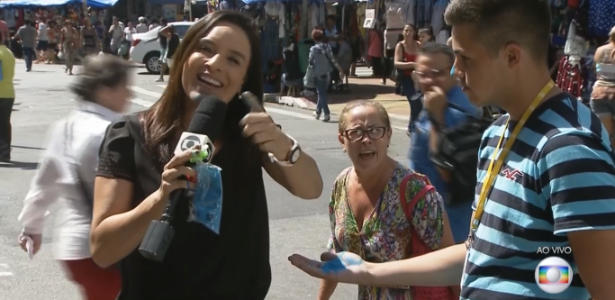 Senhora invade link e grita palavras de ordem contra a Globo