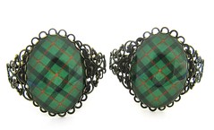 CUSTOM ORDER FOR BARBARA Ancient Romance Series - Scottish Tartans Collection - Kincaid 40x30mm FIligree Split Cuff Bracelets